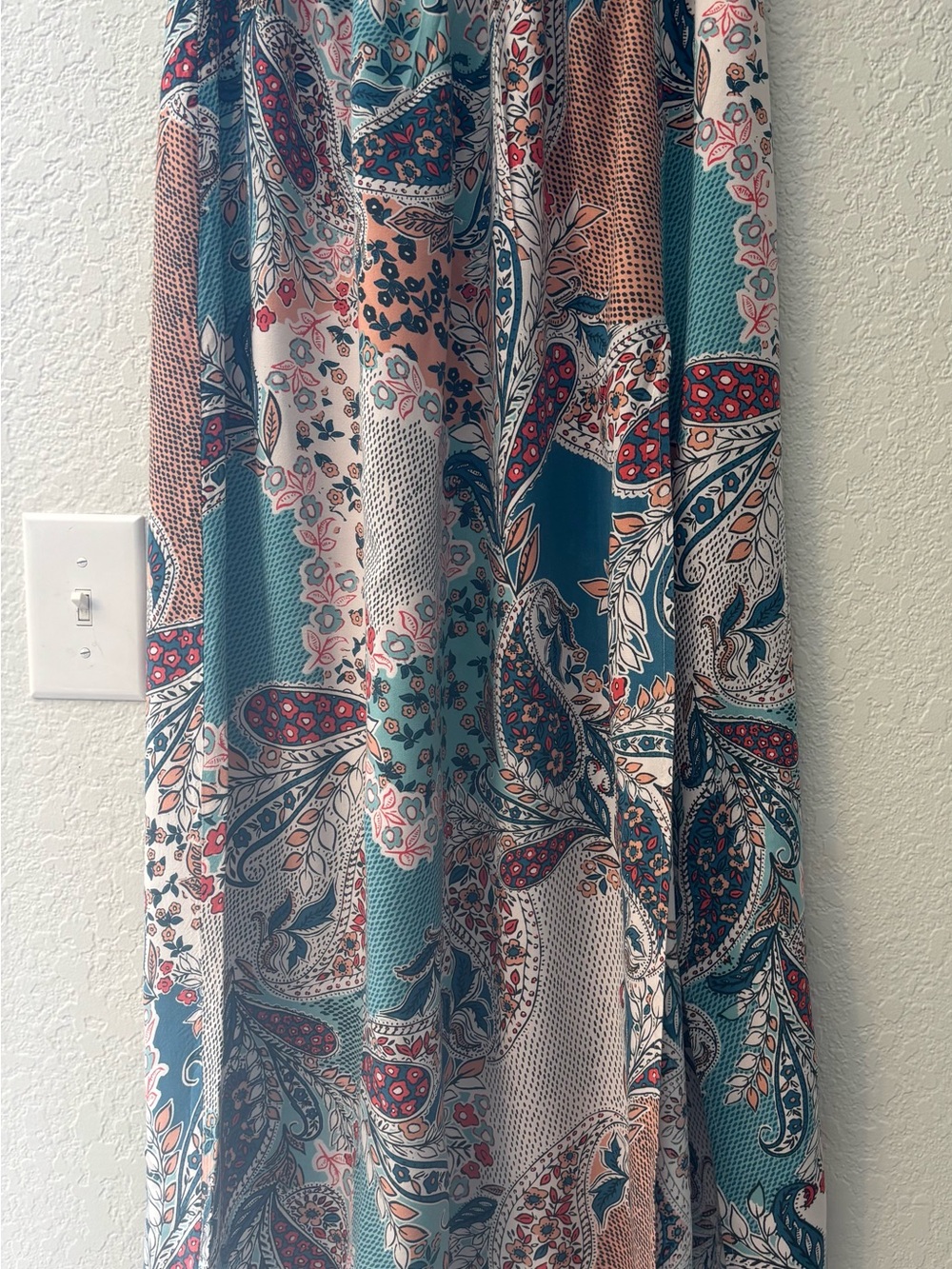 Bohemian Teal Floral Paisley Maxi Skirt - cottagecore , Bohoresort, peasant.